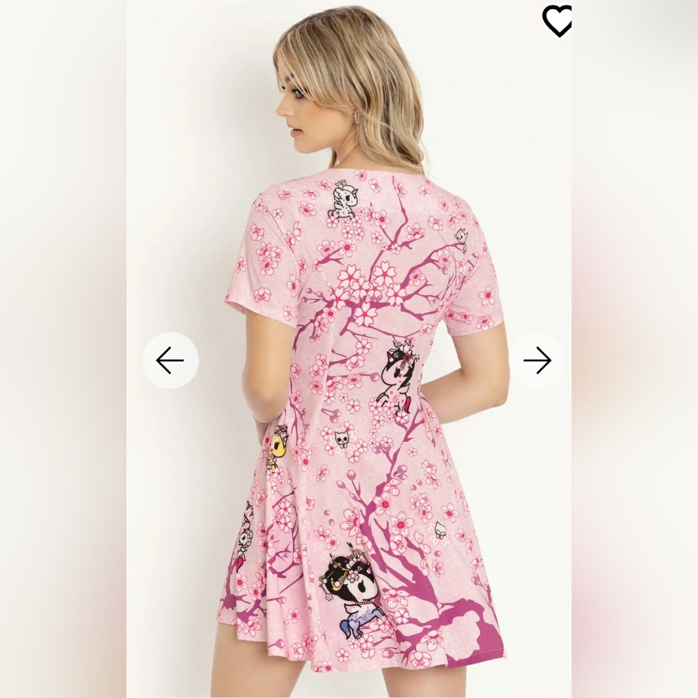 Blackmilk cherry blossom unicorno evil v dress - limited - Picture 2 of 5